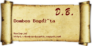 Dombos Bogáta névjegykártya